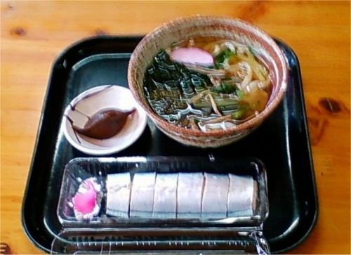 s-08.11.28 昼食 さんま寿司 山菜うどん.jpg